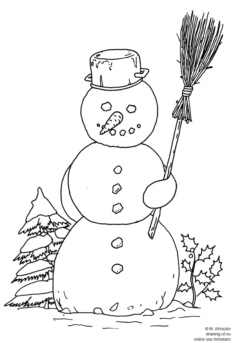 snowman drawing