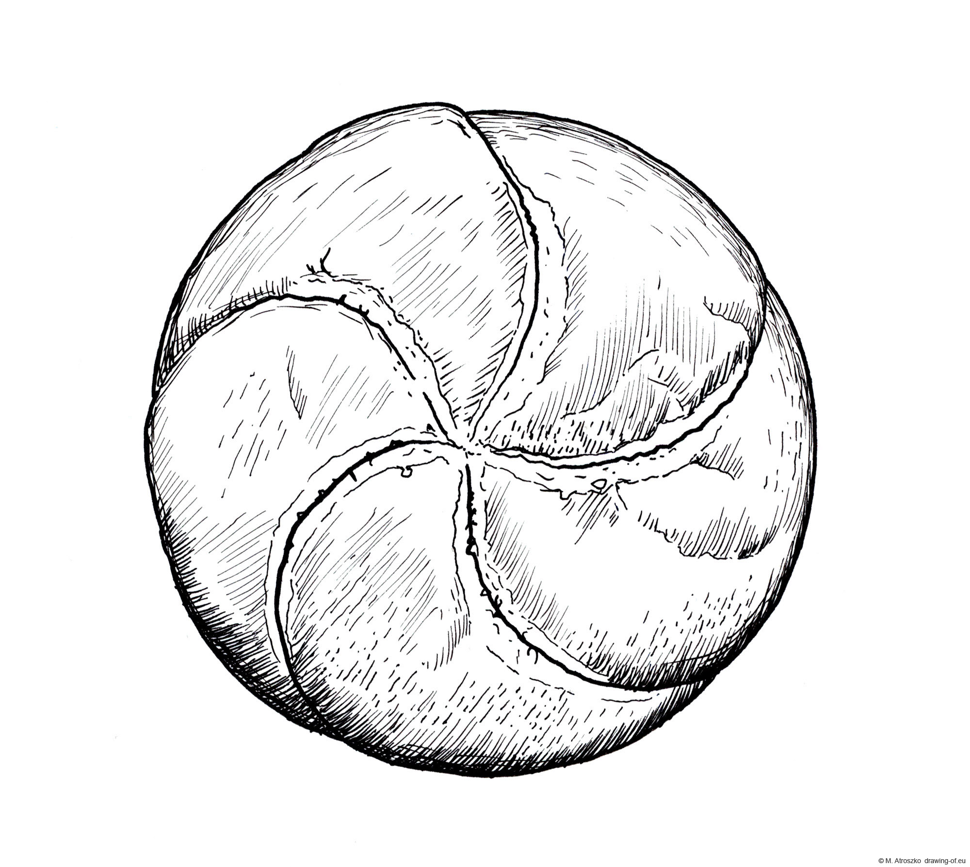 drawing of bun bread