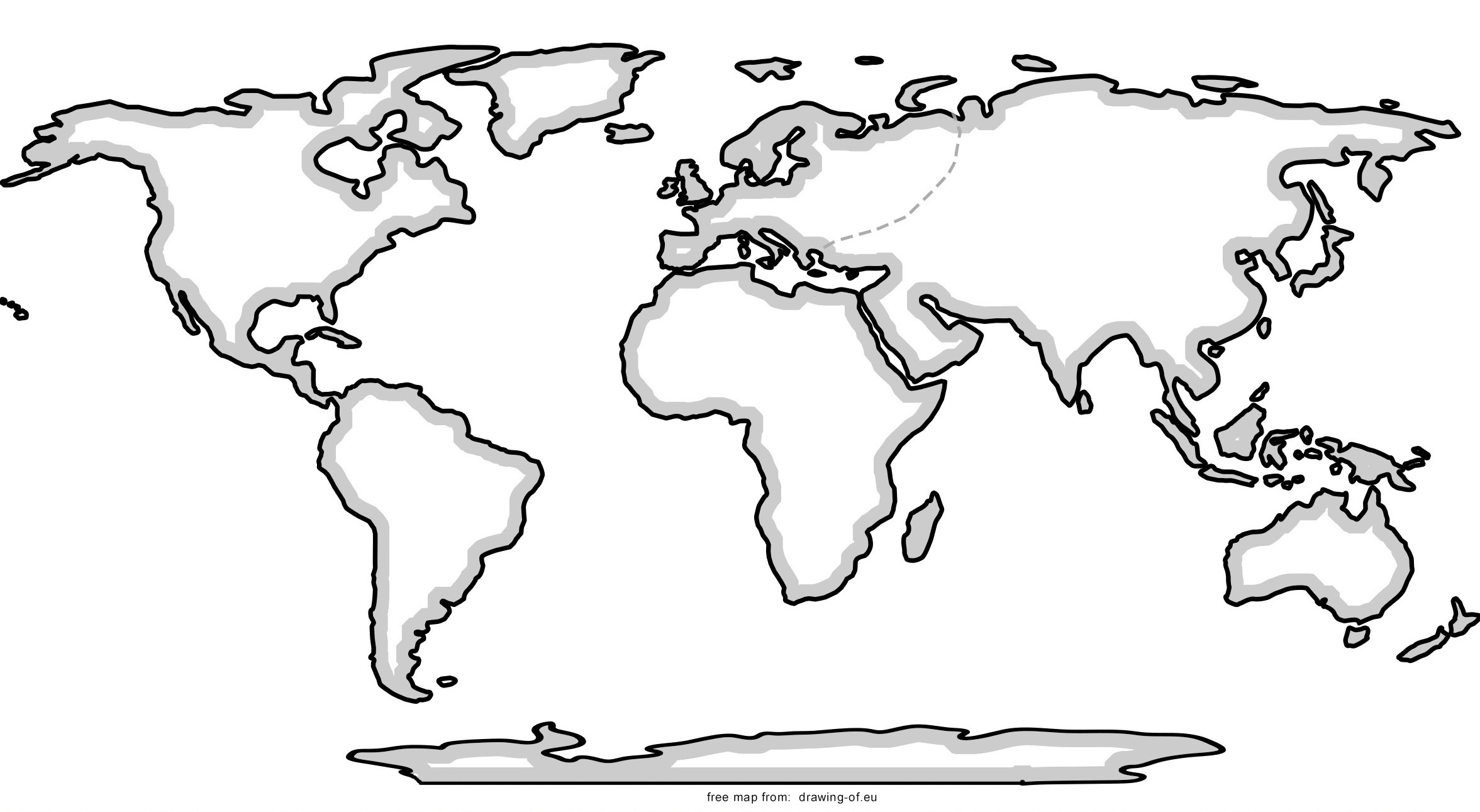 World Map For Printing Drawing Of Eu