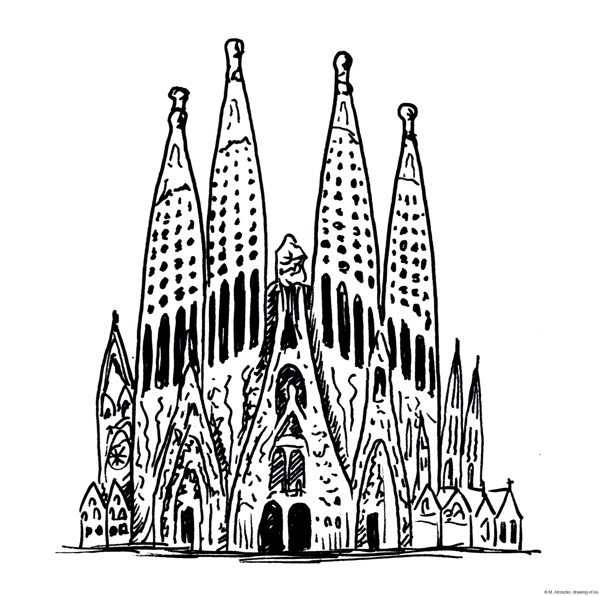 Drawing of Sagrada Familia
