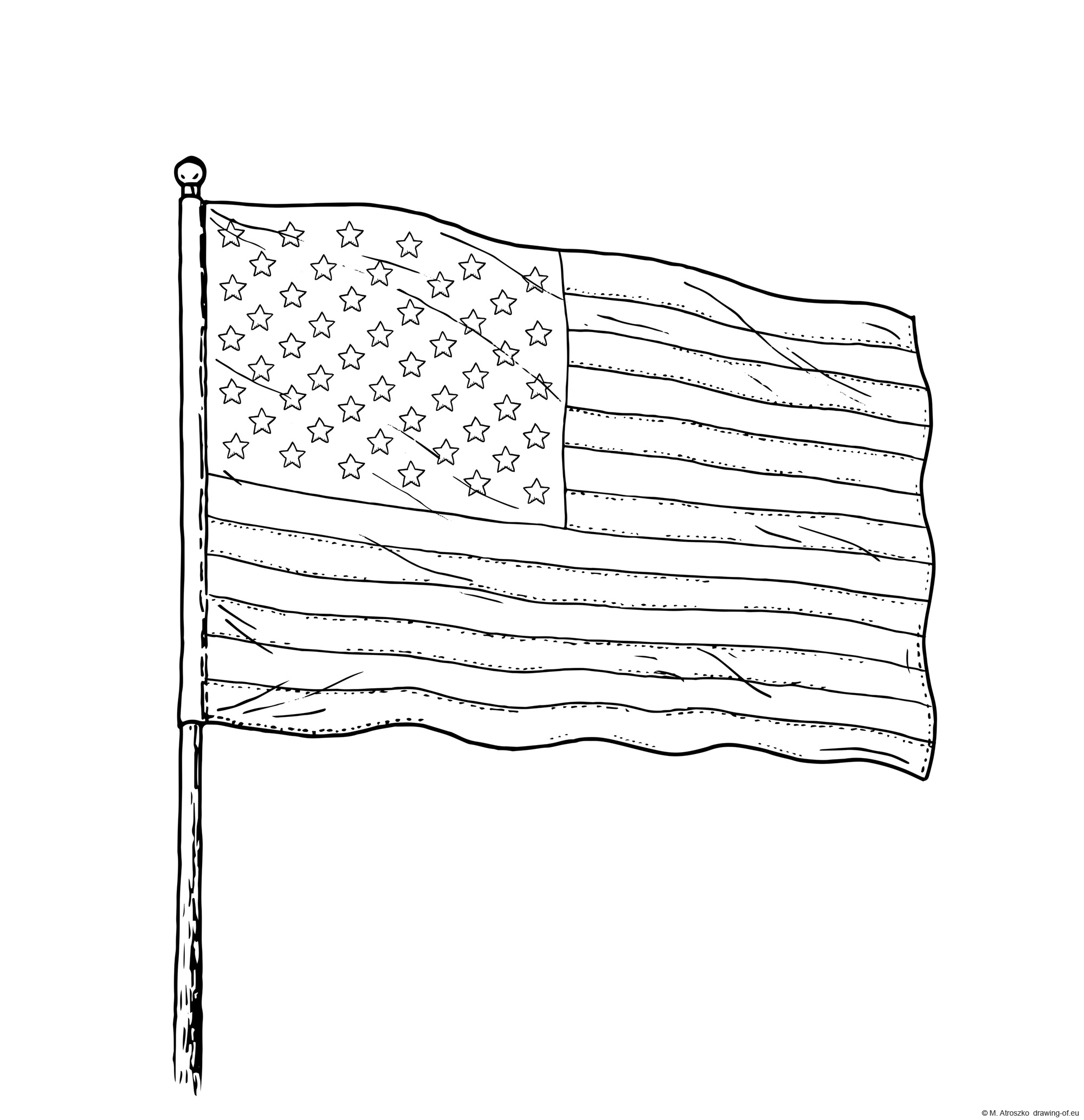 Drawing of American flag
