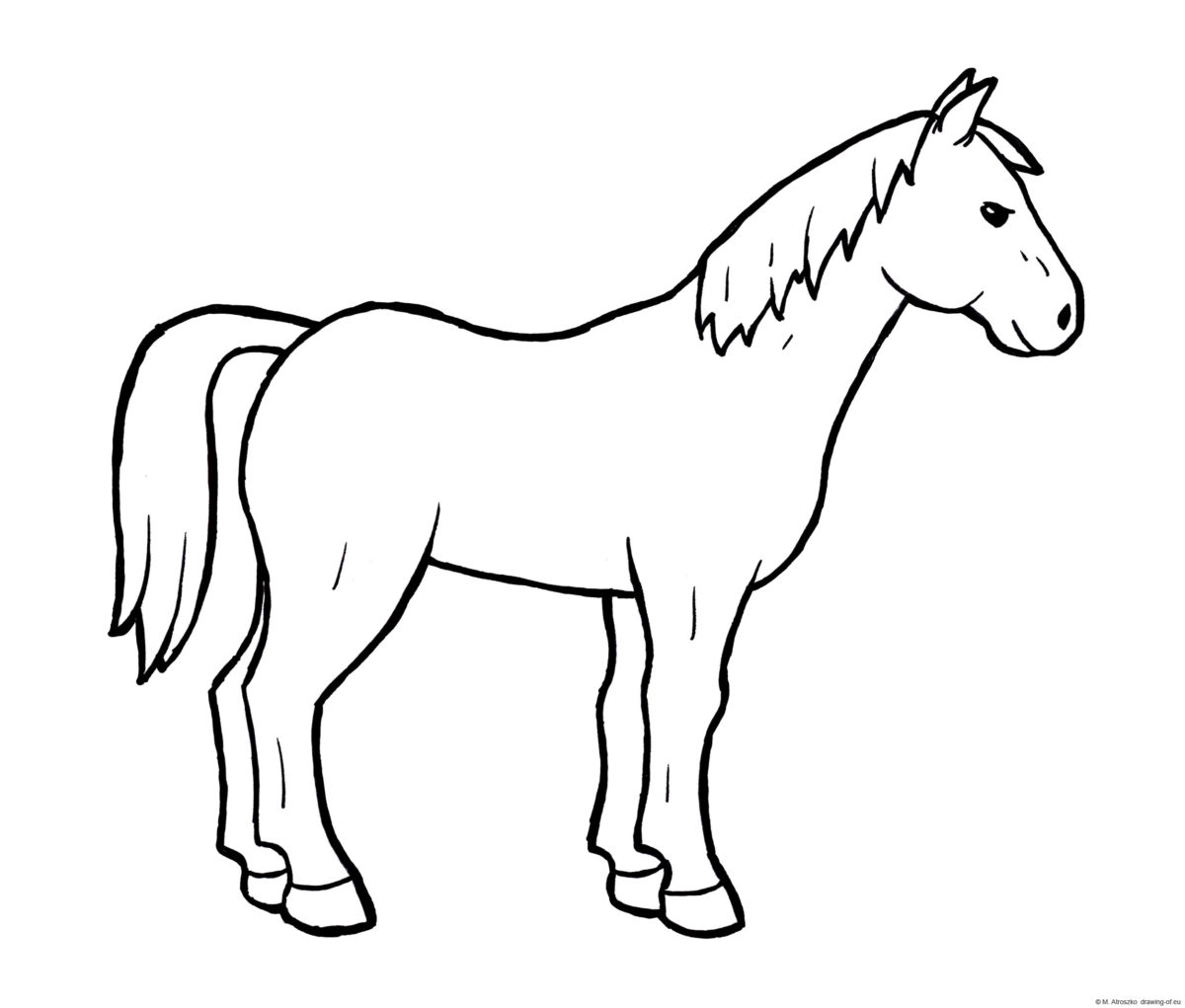 Horse Simple Drawing – Line Art Illustrations