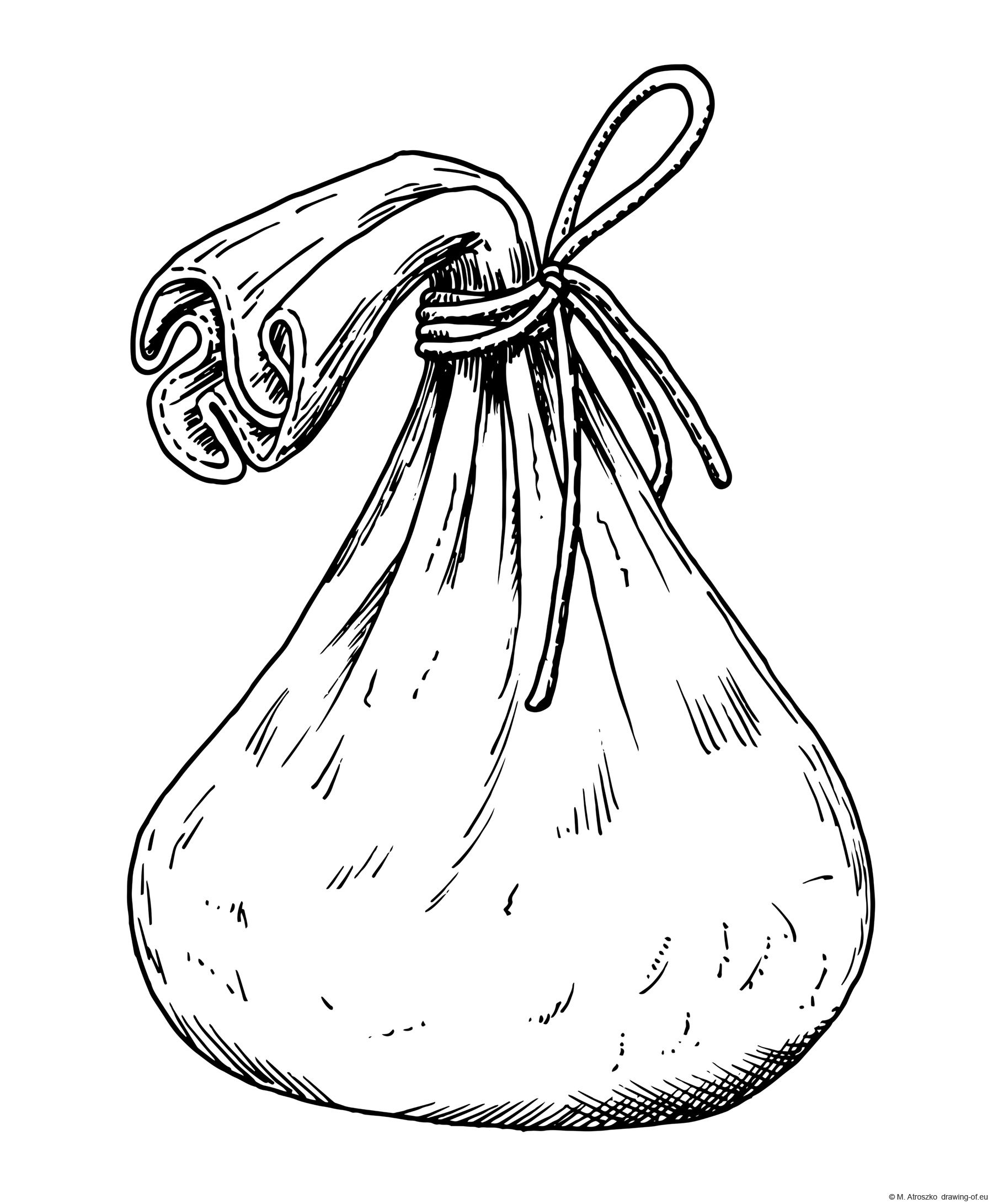Drawing of money pouch