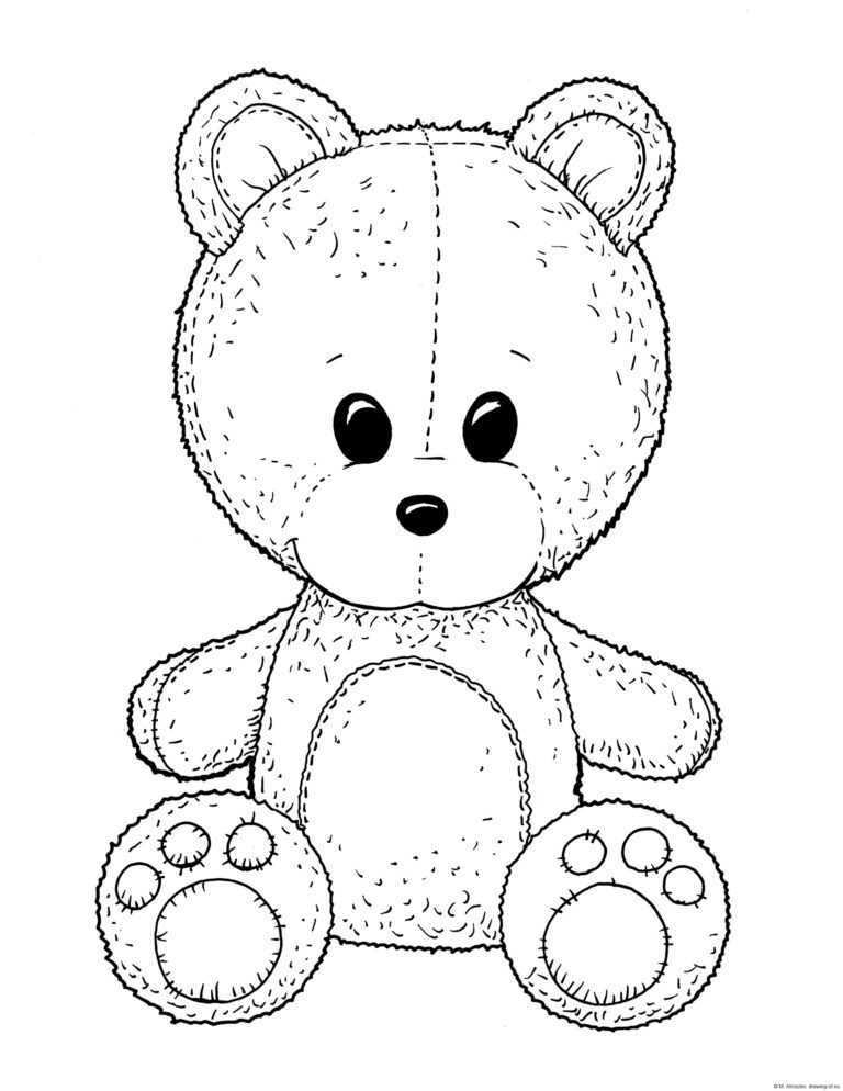 Teddy bear drawing Line art illustrations