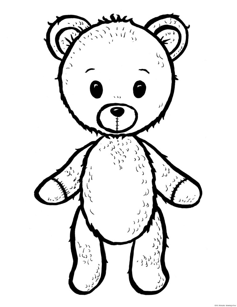 teddy-bear-draw-2-line-art-illustrations