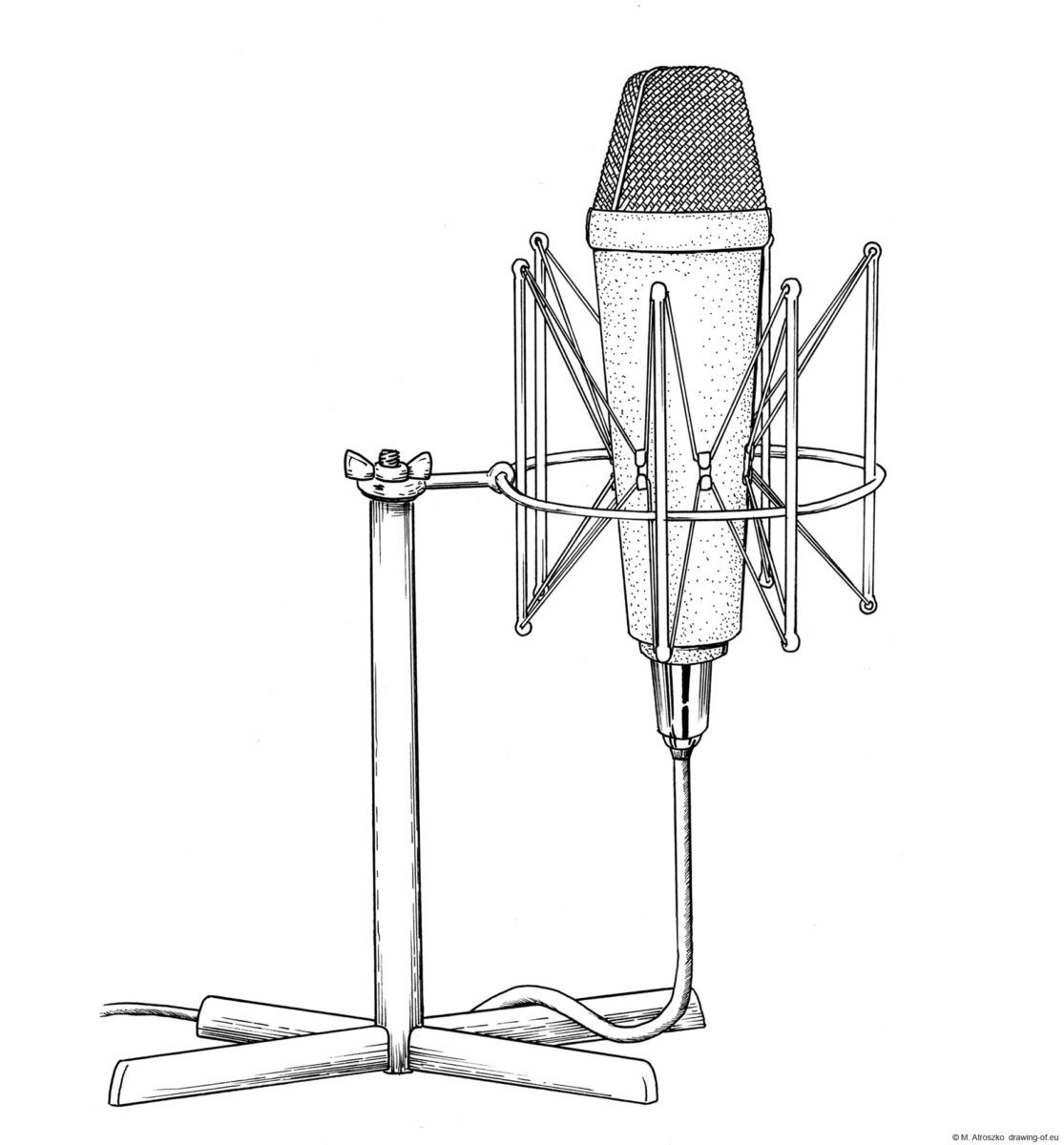 Drawing of classic microphone drawingof.eu