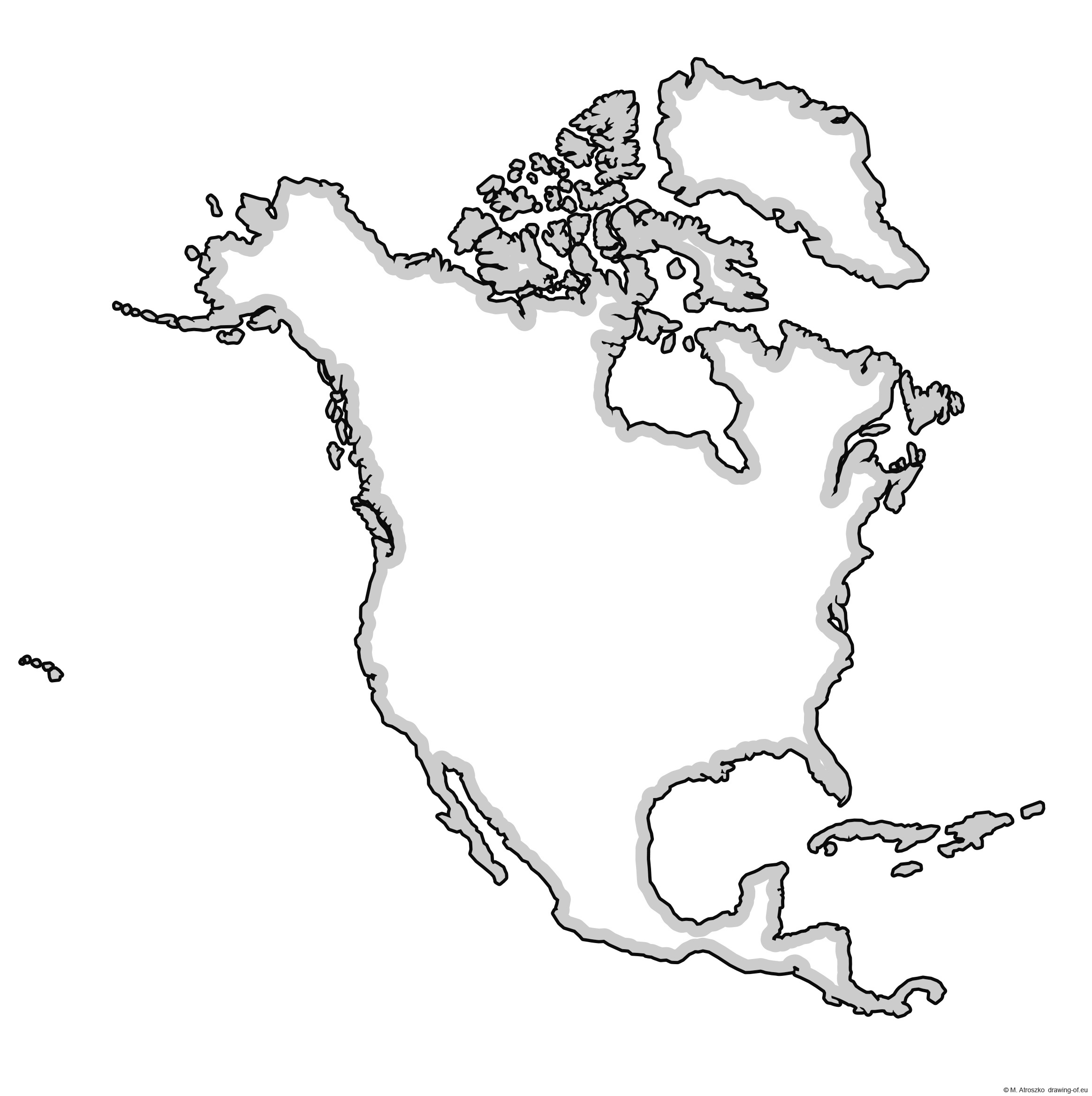 North America map for printing