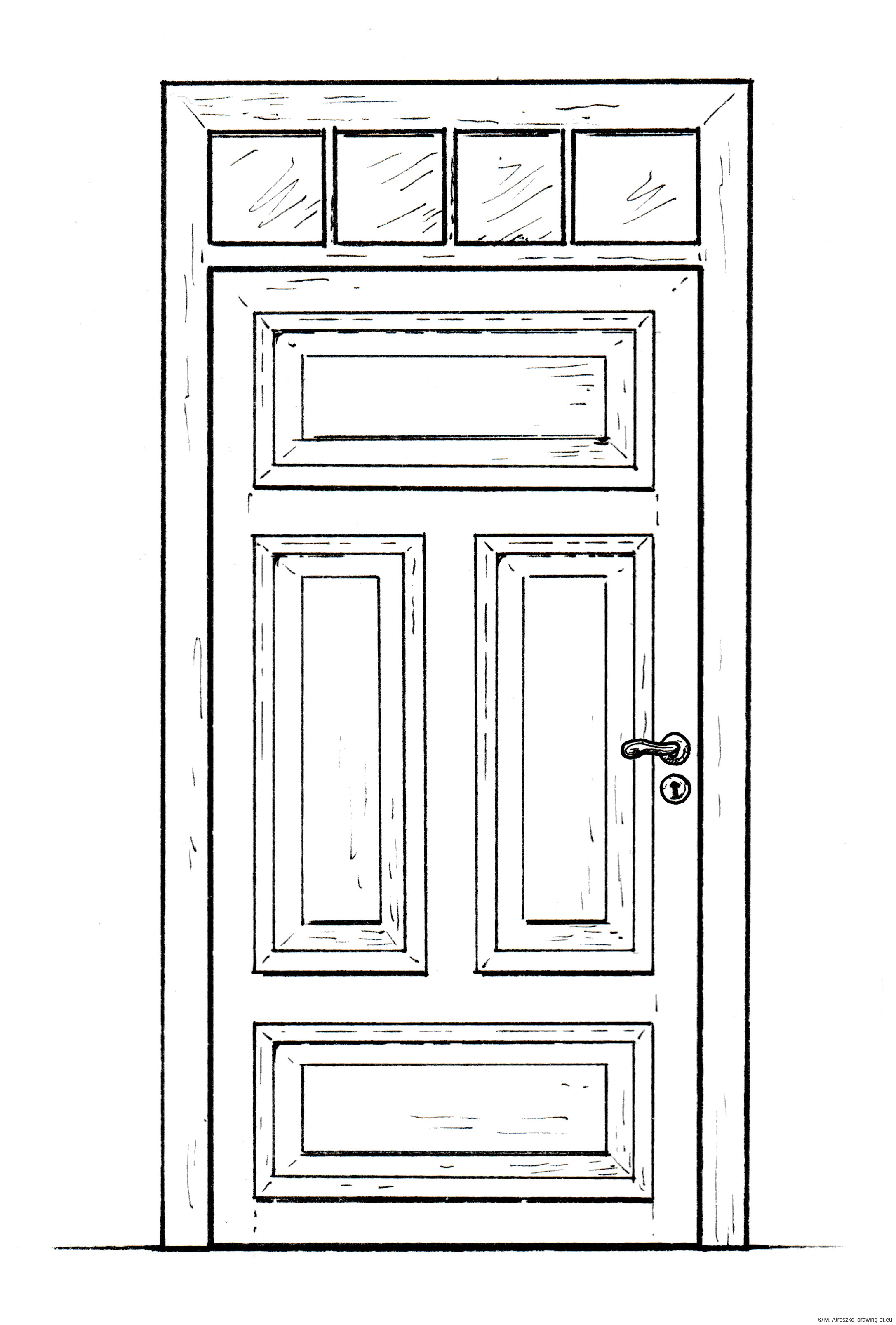 Door drawing Line art illustrations