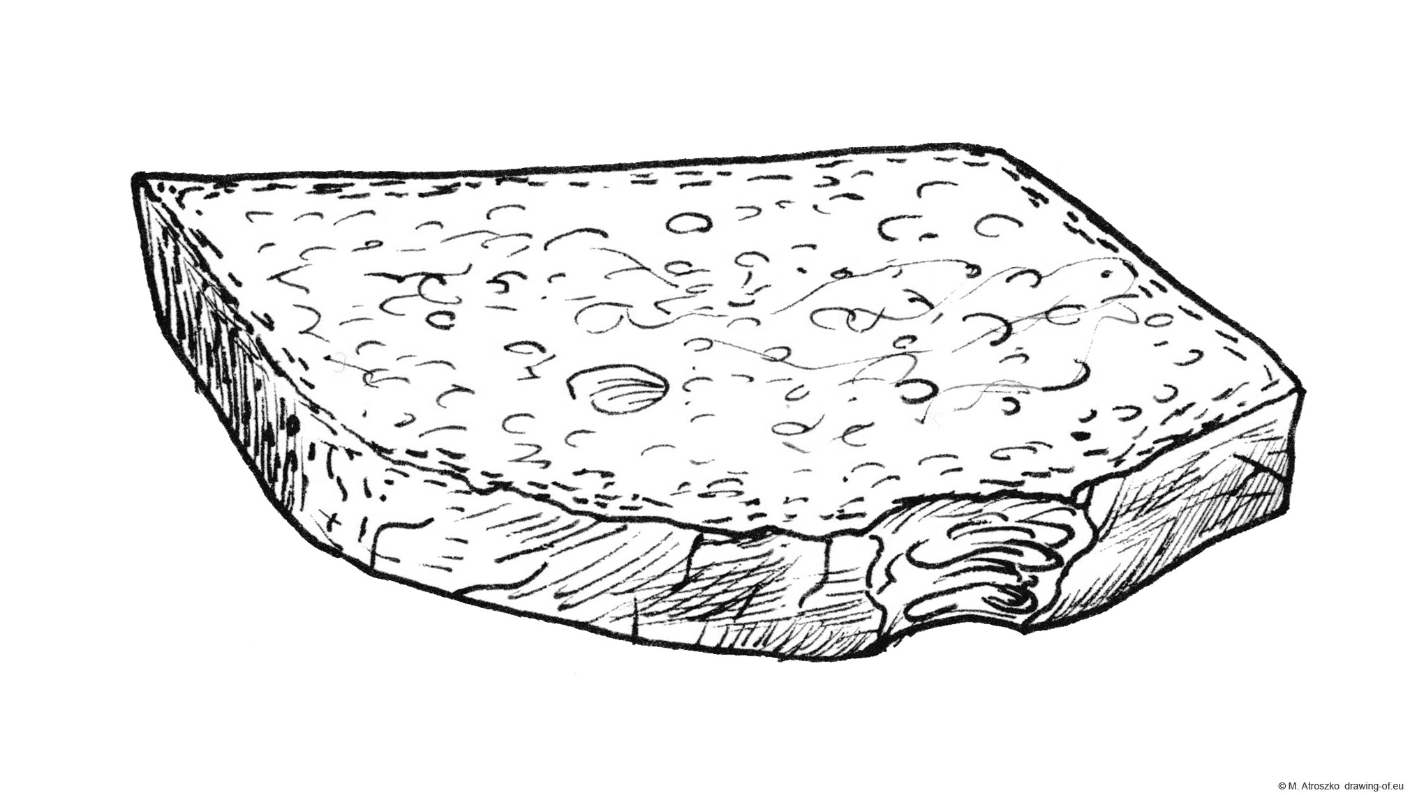 Slice of bread drawing