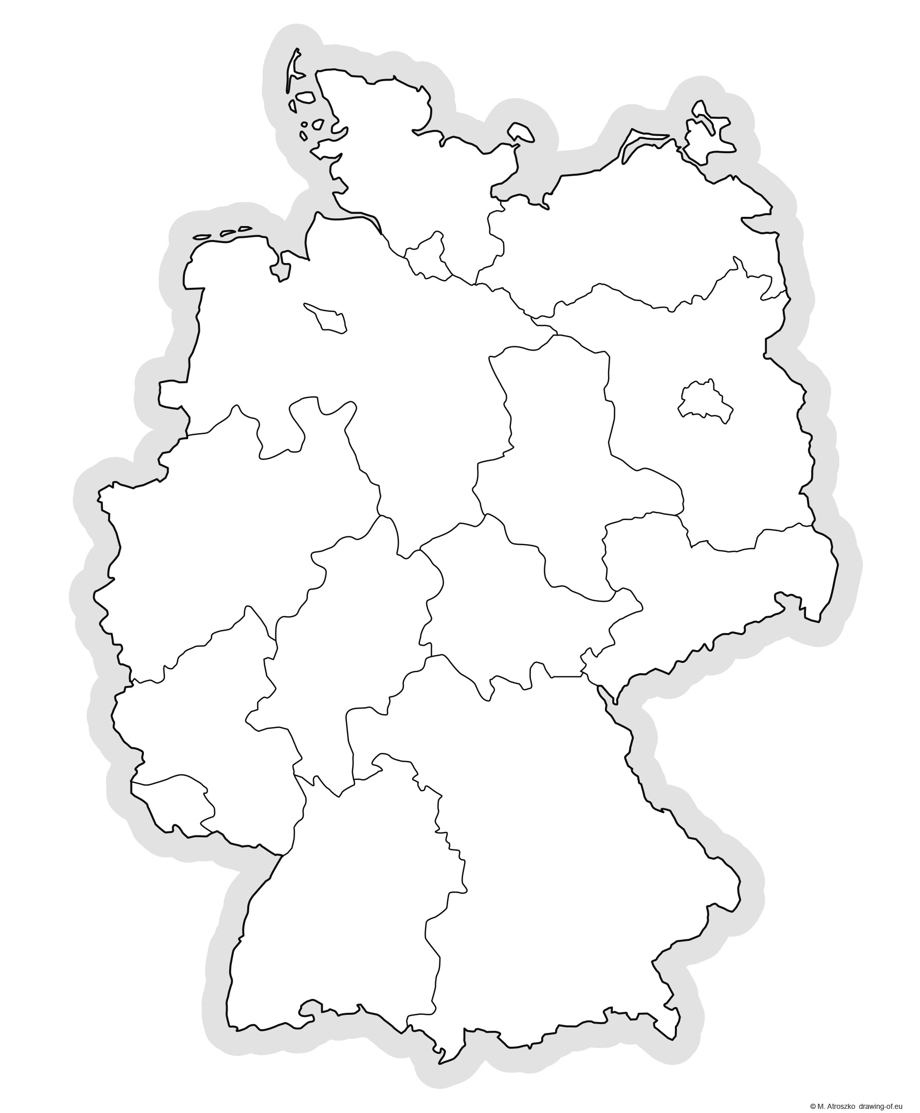 Map of German Lands – contour – drawing-of.eu