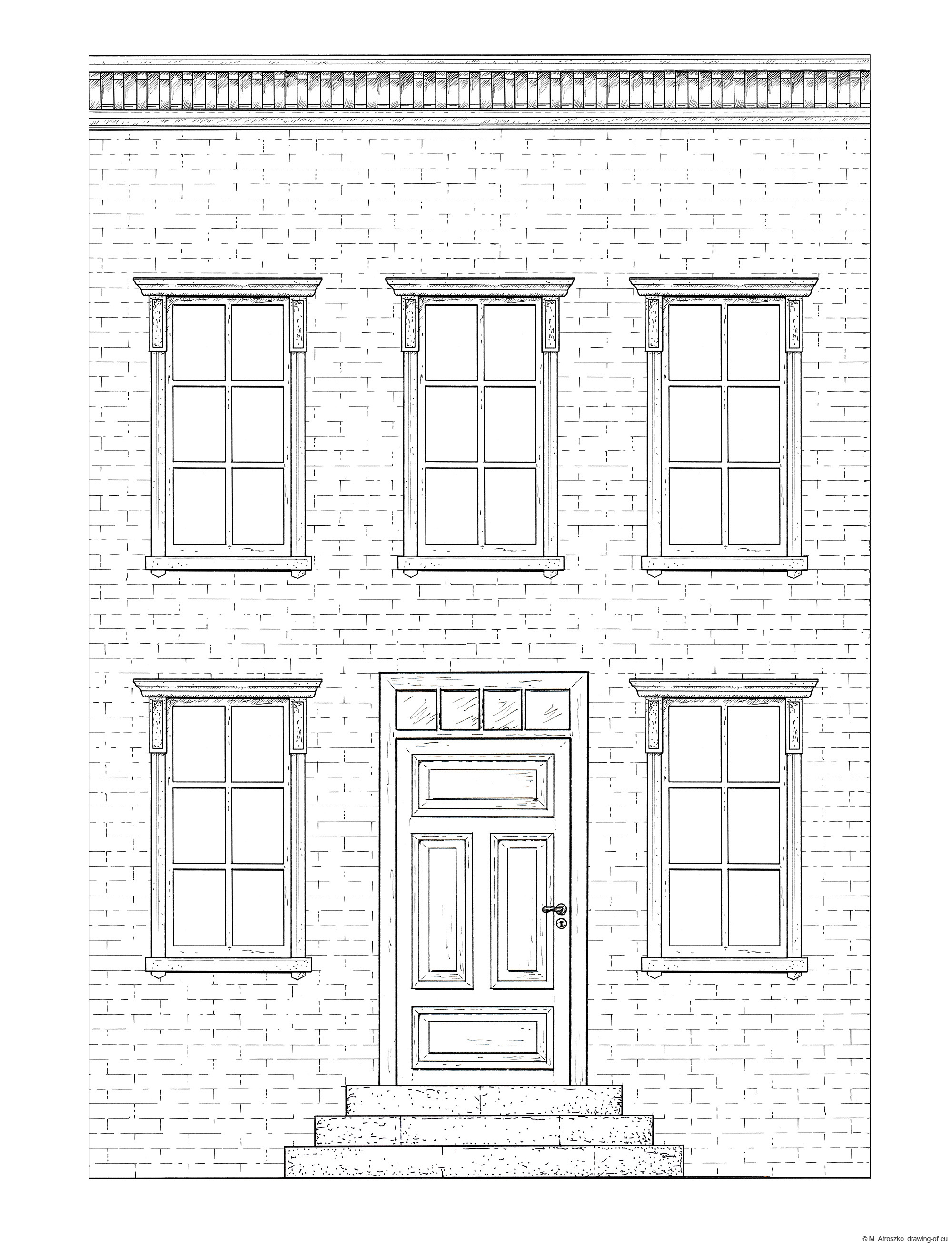Drawing of building - town house