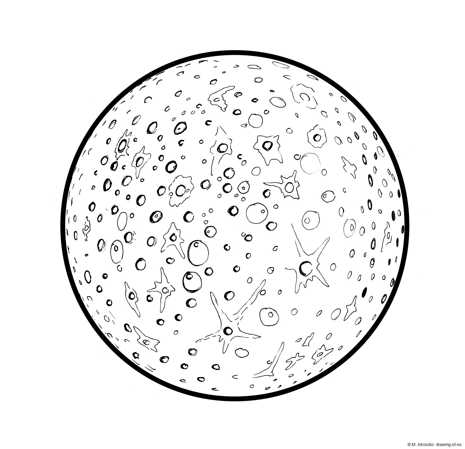 Drawing of Mercury - planet