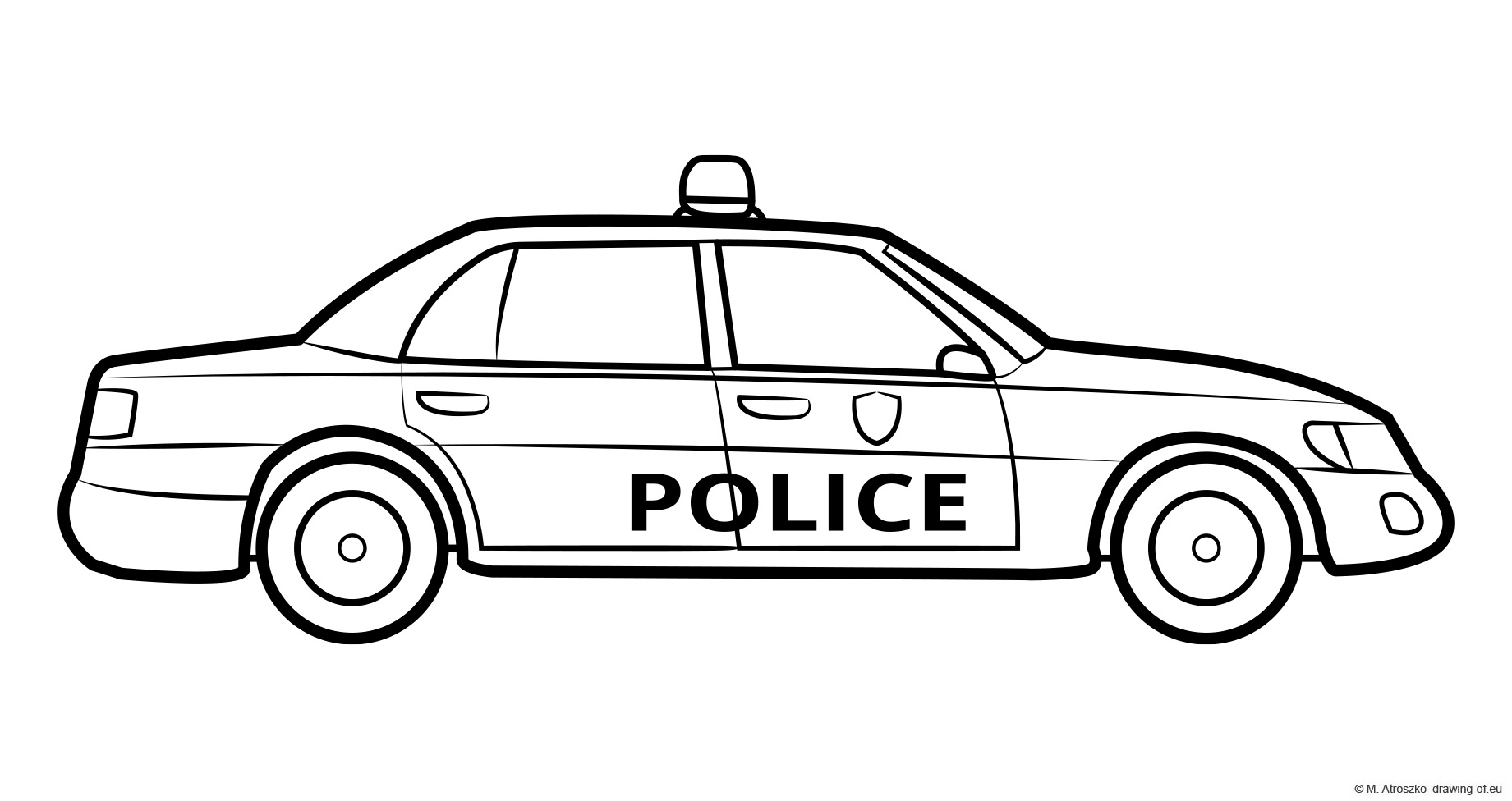 Police car coloring page