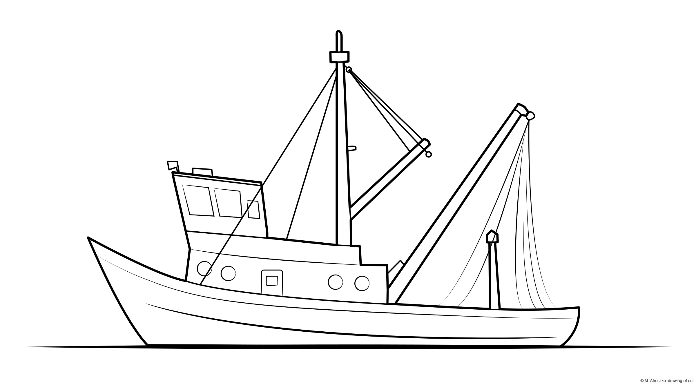 Fishiong boat coloring page