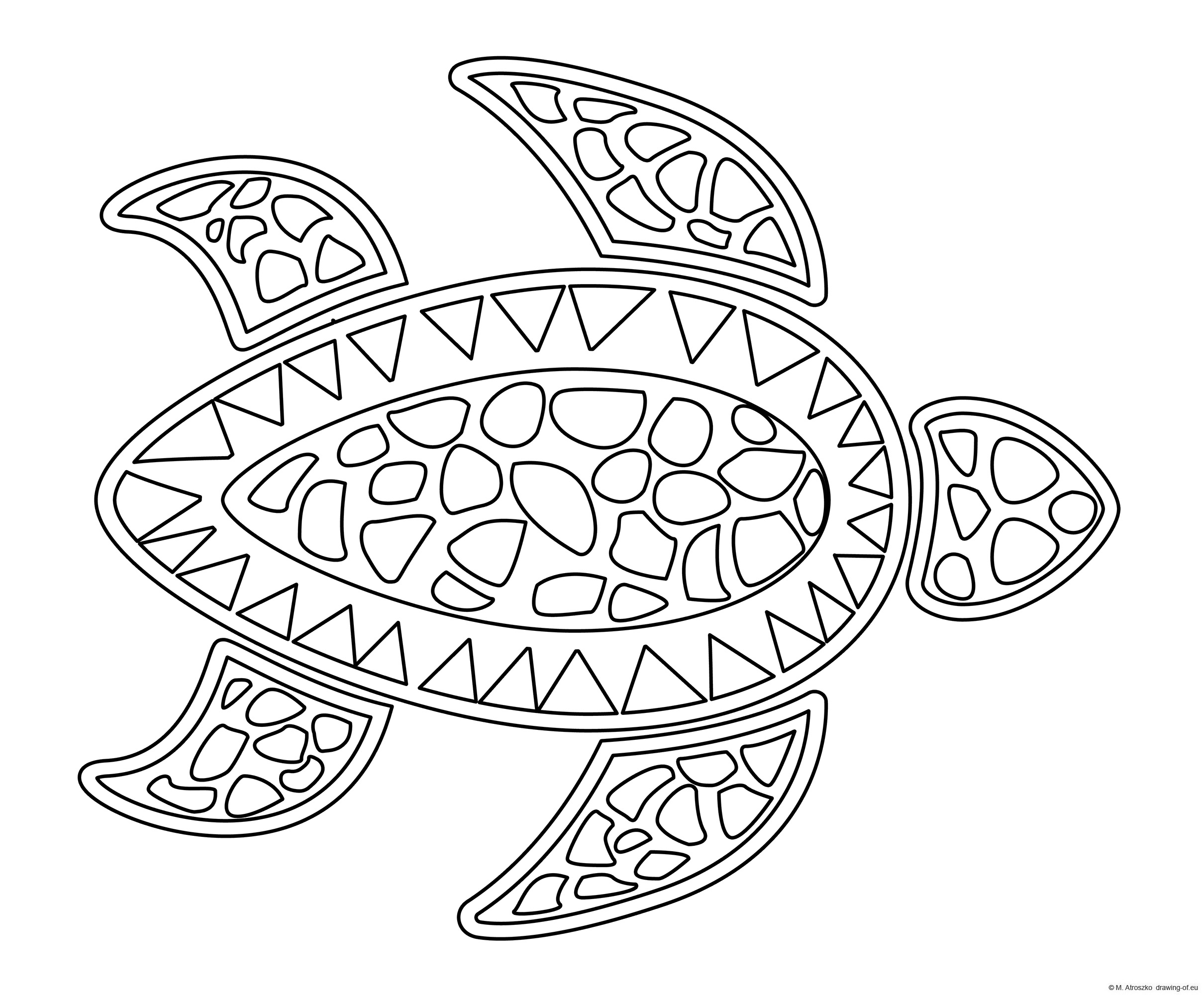 Sea turtle pattern coloring page