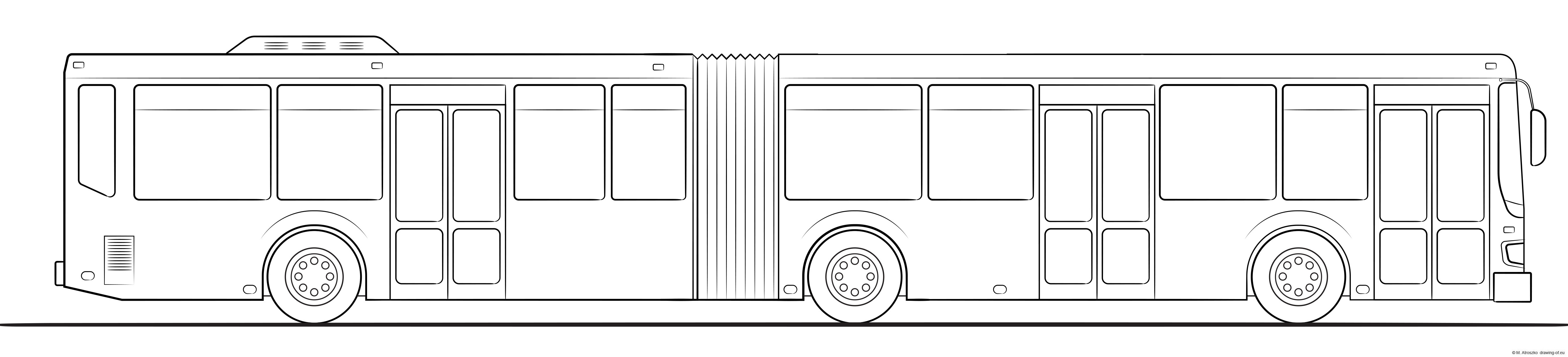 city bus - long. Coloring page
