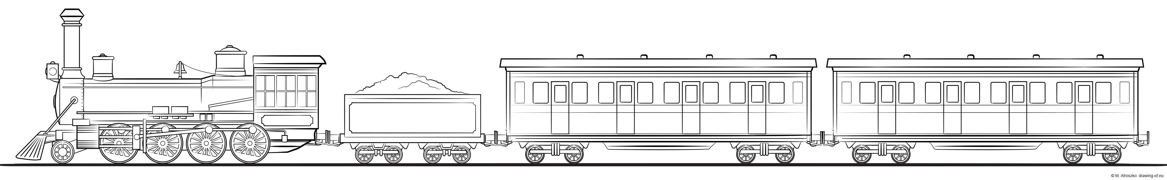 steam train - draw